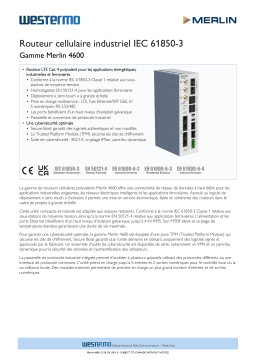 Westermo Merlin-4609-F2G-T4-S2-DI6-DO2-LV Industrial IEC 61850-3 Cellular Router Fiche technique