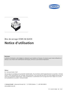 Schmalz  VCMC-S6-QUICK 150x135x110 10-100 Mechanical clamp for narrow and frame parts, Biesse console SCM/ Morbidelli - Typ S6  Mode d'emploi