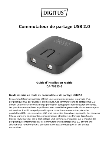 Digitus DA-70135-3 USB 2.0 sharing switch Guide de démarrage rapide | Fixfr