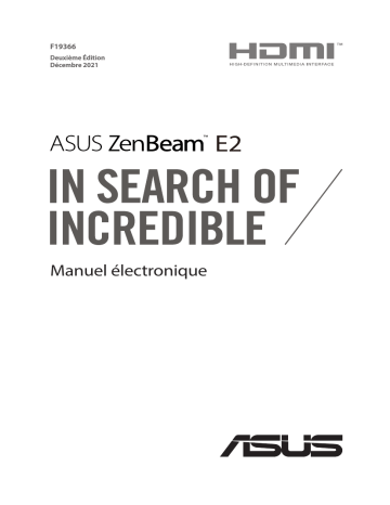 Asus ZenBeam E2 Projector Mode d'emploi | Fixfr