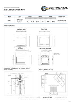 Continental Fireplaces CX70NTE-1 Direct Vent Gas Fireplace spécification