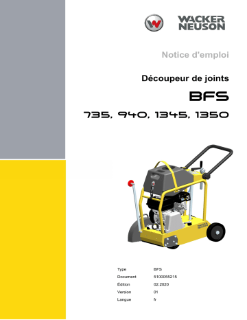 BFS1345 | BFS1350 | BFS735 | Wacker Neuson BFS940 Floor Saw Manuel utilisateur | Fixfr