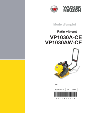VP1030AW | Wacker Neuson VP1030A Single direction Vibratory Plate Manuel utilisateur | Fixfr