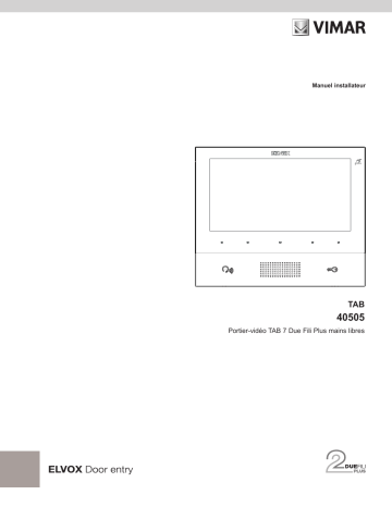 Vimar 40505 Tab 7 2F+ hands-free video entryph.white Manuel du propriétaire | Fixfr