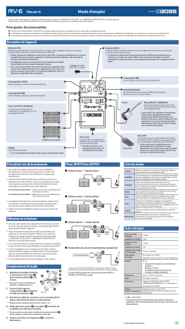 Boss RV-6 Reverb Manuel du propriétaire | Fixfr