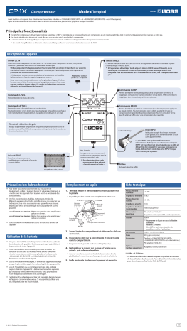 Boss CP-1X Compressor Manuel du propriétaire | Fixfr