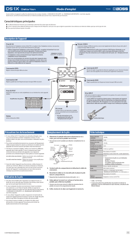 Boss DS-1X Distortion Manuel du propriétaire | Fixfr
