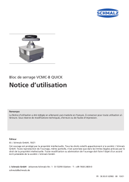 Schmalz  VCMC-B-QUICK 150x135x74 15-85 Mechanical clamp for narrow and frame parts, Biesse console  Mode d'emploi