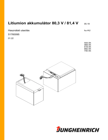 444 Ah | 740 Ah | Lithium-Ionen Batterie 81,4 V | 468 Ah | 592 Ah | Lithium-Ionen Batterie 80,3 V | Lithium-Ionen Batterie 80,3 V / 81,4 V | Jungheinrich 518 Ah Mode d'emploi | Fixfr