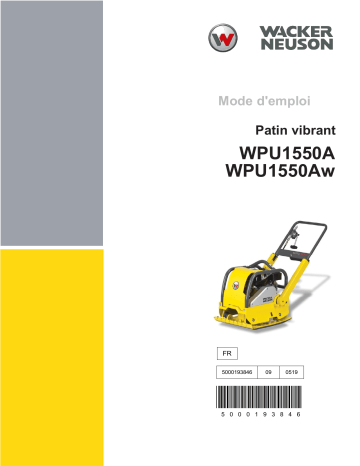 WPU1550Aw | Wacker Neuson WPU1550A Reversible Vibratory Plate Manuel utilisateur | Fixfr