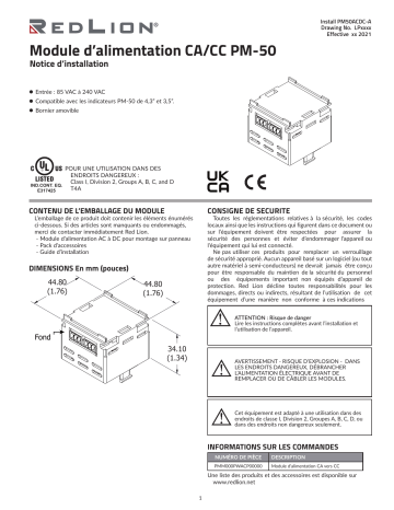 red lion PM Panel Meter Guide d'installation | Fixfr