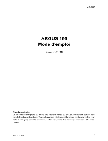 Argus 166 Manuel utilisateur | Fixfr