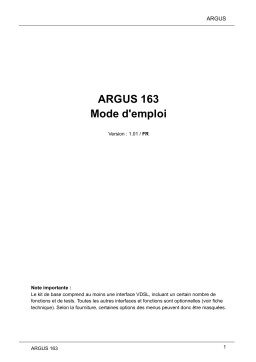 Argus 163 Manuel utilisateur