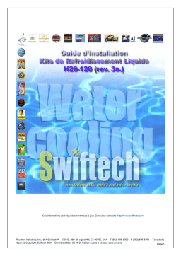 swiftech H20 120 R3A Liquid Cooling Kit Guide d'installation