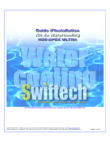 swiftech H20 220 APEX ULTRA Liquid Cooling Kit Guide d'installation | Fixfr