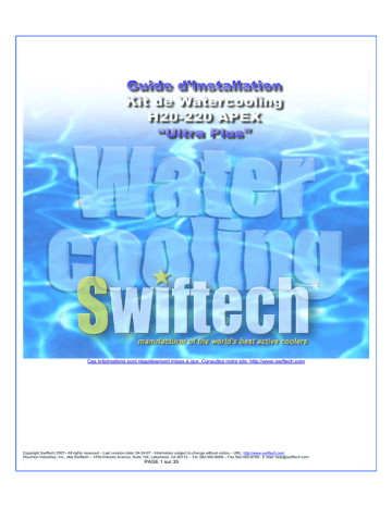 swiftech H20 220 APEX ULTRA PLUS Liquid Cooling Kit Guide d'installation | Fixfr