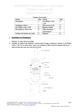 swiftech MCX159 A Chipset Heatsink Guide d'installation