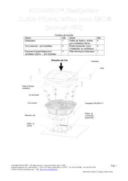 swiftech MCX462 V CPU Heatsink Guide d'installation