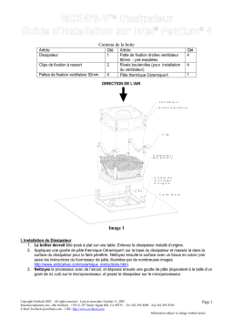 swiftech MCX478 V CPU Heatsink Guide d'installation