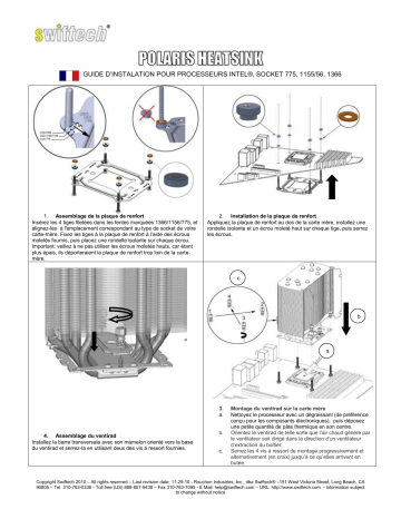 swiftech POLARIS - INTEL CPU Heatsink Guide d'installation | Fixfr