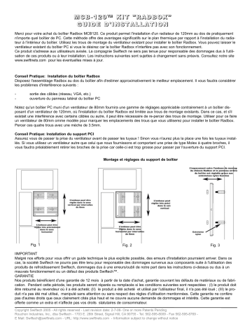 swiftech MCB120 Radbox Accessories Guide d'installation | Fixfr