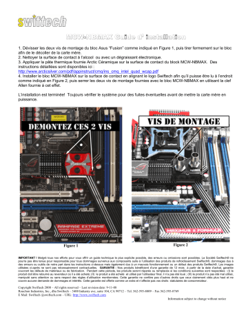swiftech MCW NBMAX Chipset Waterblock Guide d'installation | Fixfr