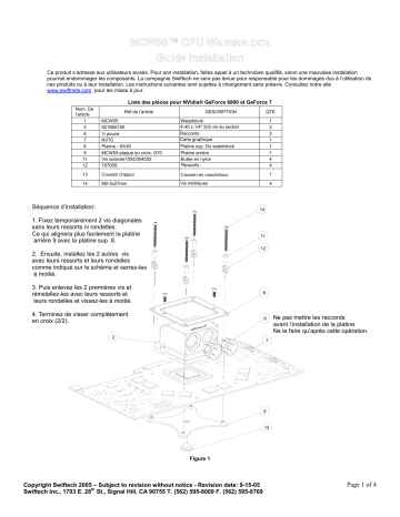 swiftech MCW55 GPU Waterblock Guide d'installation | Fixfr