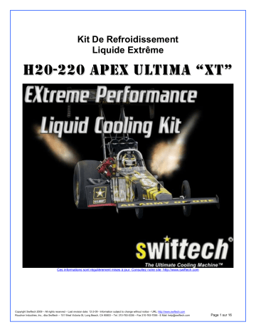 swiftech APEX ULTIMA XT Liquid Cooling Kit Guide d'installation | Fixfr