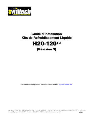 swiftech H20 120 R3 Liquid Cooling Kit Guide d'installation | Fixfr