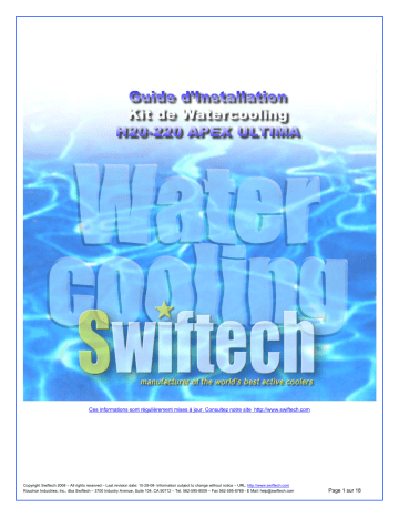 swiftech H20 220 APEX ULTIMA Liquid Cooling Kit Guide d'installation | Fixfr