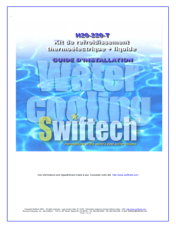 swiftech H20 220 T Liquid Cooling Kit Guide d'installation | Fixfr