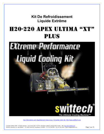 swiftech H20 220 ULTIMA XT PLUS Liquid Cooling Kit Guide d'installation | Fixfr