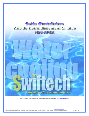 swiftech H20 APEX Liquid Cooling Kit Guide d'installation | Fixfr