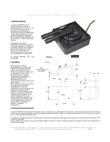 swiftech MCP350 Pump Guide d'installation | Fixfr