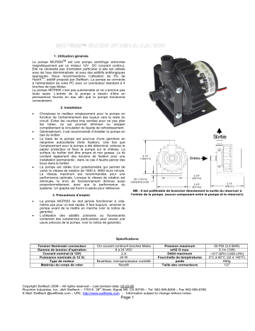 swiftech MCP655 Pump Guide d'installation | Fixfr