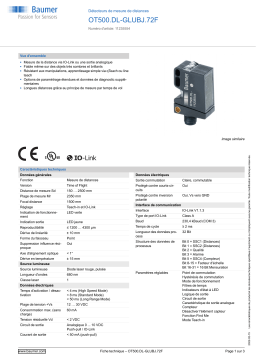 Baumer OT500.DL-GLUBJ.72F Distance sensor Fiche technique