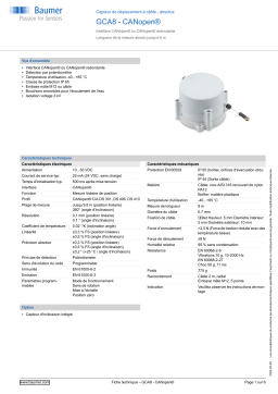 Baumer GCA8 - CANopen® Cable transducer - absolute Fiche technique