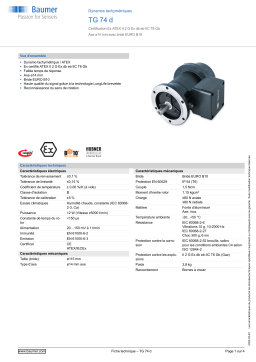 Baumer TG 74 d Tachogenerator Fiche technique