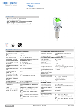 Baumer PAC50H Conductivity measurement Fiche technique