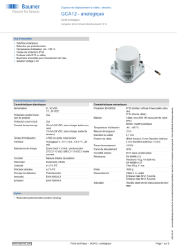 Baumer GCA12 - analog Cable transducer - absolute Fiche technique