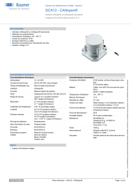 Baumer GCA12 - CANopen® Cable transducer - absolute Fiche technique