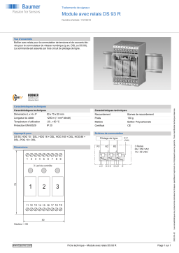 Baumer Relay modul DS 93 R Signal Processing Fiche technique