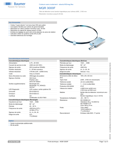 Baumer MQR 3000F Encoder Fiche technique | Fixfr