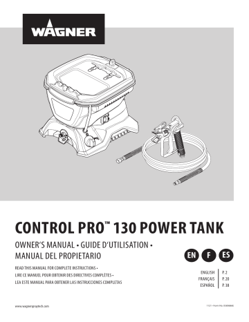 WAGNER Control Pro 130 Power Tank Manuel utilisateur | Fixfr