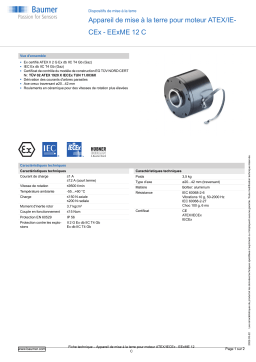 Baumer Motor earthing unit ATEX/IECEx - EExME 12 C Motor earthing unit Fiche technique