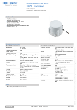 Baumer GCA8 - analog Cable transducer - absolute Fiche technique