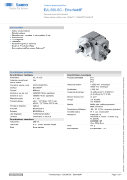 Baumer EAL580-SC - EtherNet/IP Absolute encoder Fiche technique