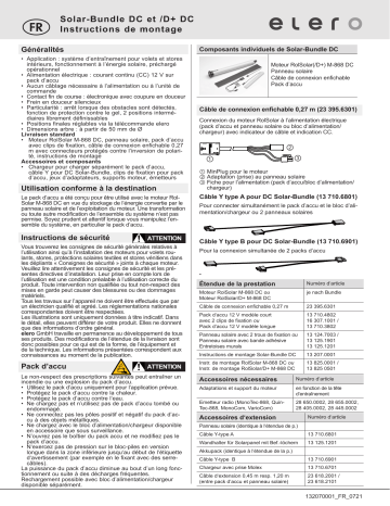 elero Solar Bundle DC Mode d'emploi | Fixfr