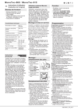 elero MonoTec-868 Mode d'emploi