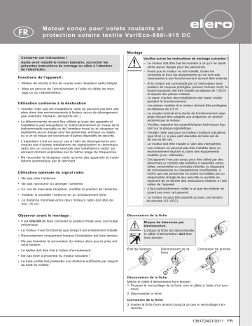 elero VariEco-868 DC Mode d'emploi | Fixfr